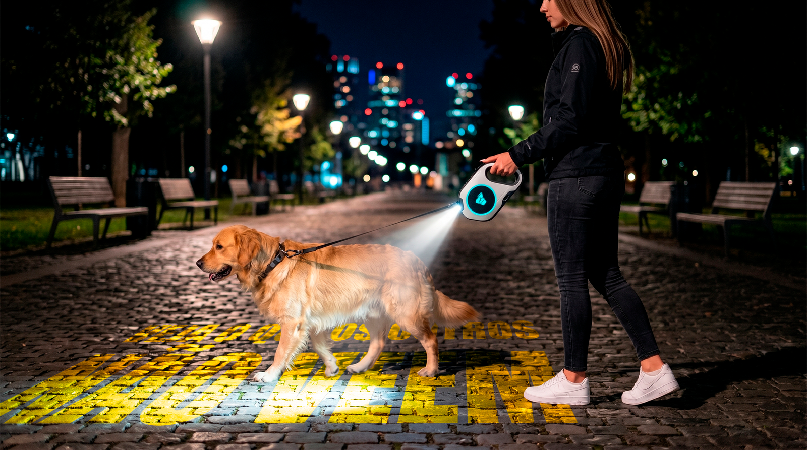 Led Leash 2.0 em uso noturno